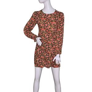 BP Multi Betsy Rose Floral print Dress Long Sleeve Elastic on Cuffs Size XS